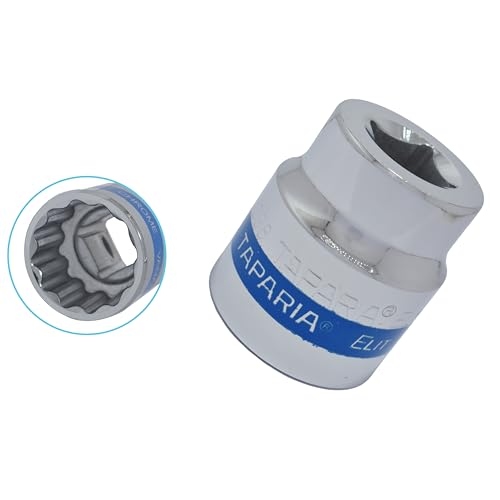 Image of TAPARIA Socket made of Chrome Vanadium Steel 6 Point Deep /Long Socket (Silver), C38 of 3 /4 inch (19mm) Square drive size, Suitable for Automobile, Industrial, Fabrication, Professional & Home Use