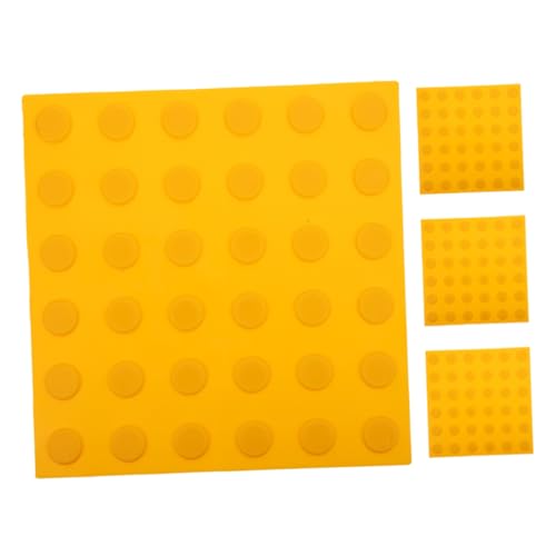 HIAKDOFT 4pcs PVC Blind Tactile Paving Tiles for Sidewalk Safety Anti-Slip Floor Stickers with High Visibility Guide Boards for Visually Impaired
