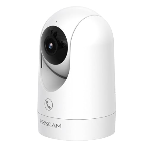 Foscam R8M Caméra de Surveillance Intérieure WiFi Double Bande 4K 8MP Rotative et Pivotante avec Détection Radar et Fonction de Suivi Automatique