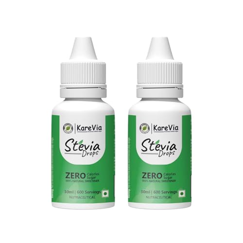 Image of Kare Via Stevia Liquid Drops Natural Pack of 2 x 30ml - Zero Calories & Zero Carbs, Sugar Substitute Great for Weight Control - 60ml