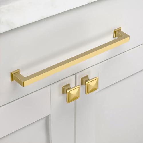 Asidrama 10 Pack 8.8 Inch(224mm) Gold Kitchen Cabinet Handles, Cabinet Pulls Kitchen Cabinet Hardware Cupboard Handles Drawer Pulls by Asidrama - Used condition - Image 3