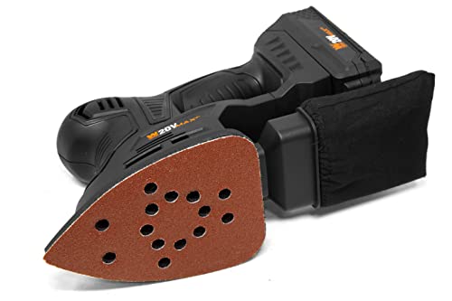 Image of WEN Cordless Palm Sander with 20V Max 2.0 Ah Lithium-Ion Battery and Charger (20401) Black