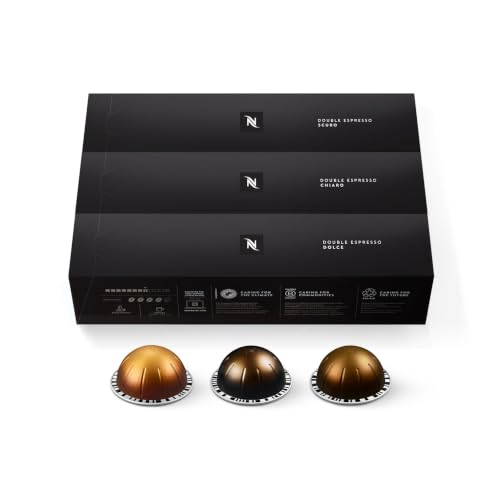 Nespresso Capsules Vertuo, Double Espresso Variety Pack, 30-Count Coffee Pods (Pack of 1), Brews 2.7oz