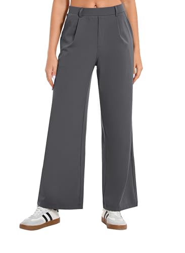 Image of Oyamiki Women's Casual High Waisted Dress Pants Wide Leg Work Pants Trousers with Pockets Fashion Fall Office Outfits