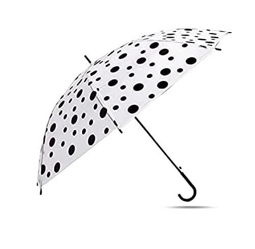 Transparent Dotted Umbrella, Polka Dots Summer Umbrella for Folding Umbrella for Kids and Adults for School College and Office (Multicolored, 1 Pcs)-image-31