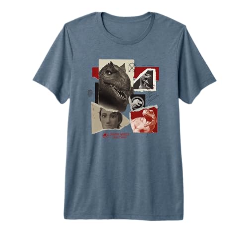 T-shirt Jurassic World Chaos Theory Photo Collage Premium pour fan de dinosaures