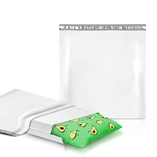 AMZ Gusseted XX-Large Poly Mailers 24x21x6 Inch Size. Pack of 25 White Poly Shipping Bags for Clothing 24" x 21" x 6" Polyethylene Flat Poly Mailer Bag 2.5 Mil Plastic Mailing Bags for Clothes