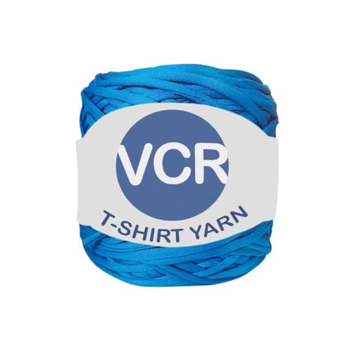 Image of VCR Classic Blue Big T-Shirt Yarn, 100 Meters Length, Recycled & Fashionable Craft Yarn, Pack of 1, Suitable for Crochet, Knitting & DIY Bags, Baskets, Cushions & Home Decor Projects