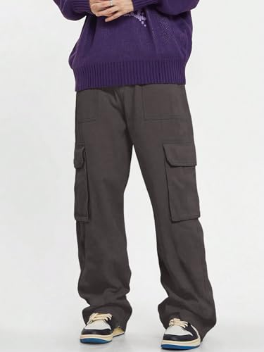 Image of GRECIILOOKS Men's Regular Fit Low Rise Cargos Trousers | Baggy Cargo Pants for Man | Loose Fit | Treck Pent with Multiple Pockets (Available in Plus Size)