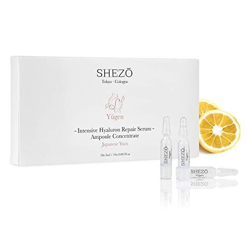 Preisvergleich Produktbild SHEZO Hochdosierte Hyaluron Ampullen 10x2ml Natürliches Beauty Serum Japanische Superfrucht Yuzu - Ampullen für Gesicht & Hals Feuchtigkeit Kur mit Hyaluron & Vitamin C - Made in Germany