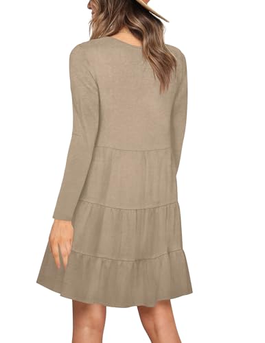 Image of Nova In Sky Women's Summer Dresses 2026 Short Sleeve V-Neck Casual Loose Swing Button Down Casual T Shirt Dresses