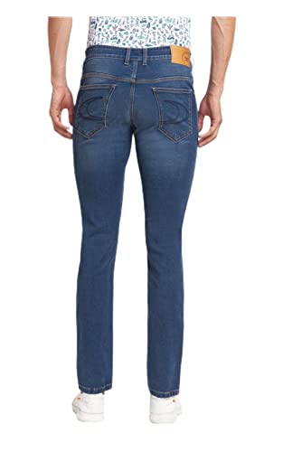 Image of Colorplus Men's Fitted Cotton Jeans (CJYT00506B5 Blue)