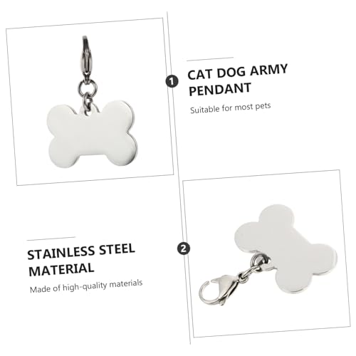 ibasenice 2 Sätze Haustiermarke Hundemarke Anhänger Selber Machen Hundetags Code Personalisiert Hundemarke Individuell Wille Abdeckung Rostfreier Silber Zufällige Farbe 6 Stück * 2