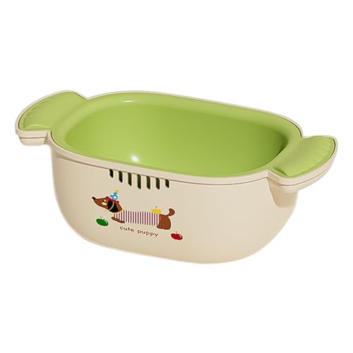 Juego de colador de cocina con tamiz, colador y fregadero 2 en 1, para ahorrar espacio, para ensalada de espaguetis y frutas