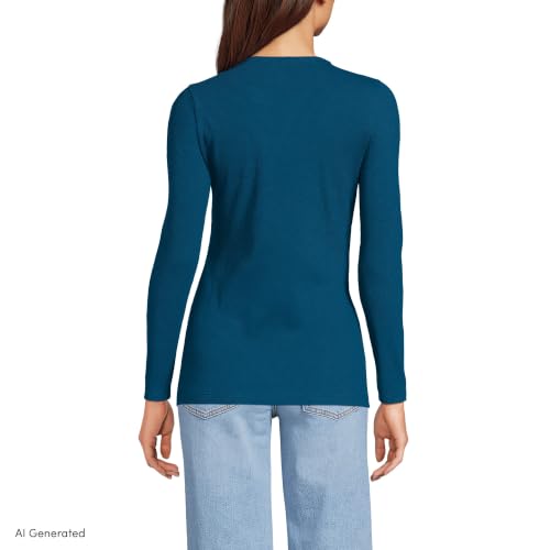 Image of Lands' End Women's Cotton Rib Knit T-Shirt