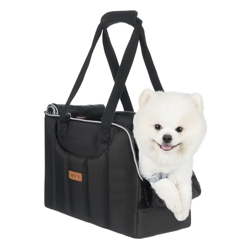 Dog Purse Carrier for Small Dogs Cats Rabbits Up to 13lbs, Lightweight Pet Sling Carriers with Crossbody Strap, Portable Puppy Soft Sided Tote Bag Carrier for Vet,Hiking,Travel Black