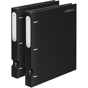 Mukawa 3RB-D-2 D-Ringordner, 2er Pack, Schwarz