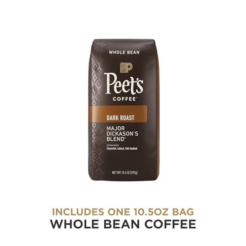 Peet's Coffee, Dark Roast Whole Bean Coffee - Major Dickason's Blend 10.5 Ounce Bag