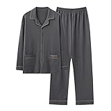 [Hyjkl] パジャマ メンズ 100％綿 吸汗速乾 肌に優しい 部屋着 おしゃれ 通気 大きいサイズ 柔らかい ゆったり無地 春秋用