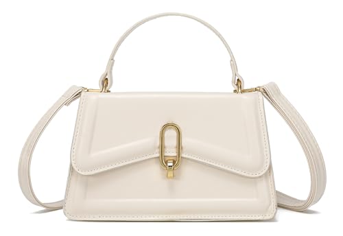Image of Women Top Handle Clutch Handbag Cute Purse for Girls trendy Small Crossbody Bag Beige