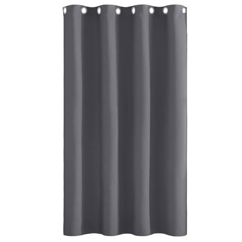 LIUWEIE Blackout Curtains 220 x 270 cm (Wxl),1 Panel, Super Soft, Home Decoration Pencil Pleat Blackout Curtains Bedroom Modern and Fashion for Living Room/Bedroom, Dark Grey