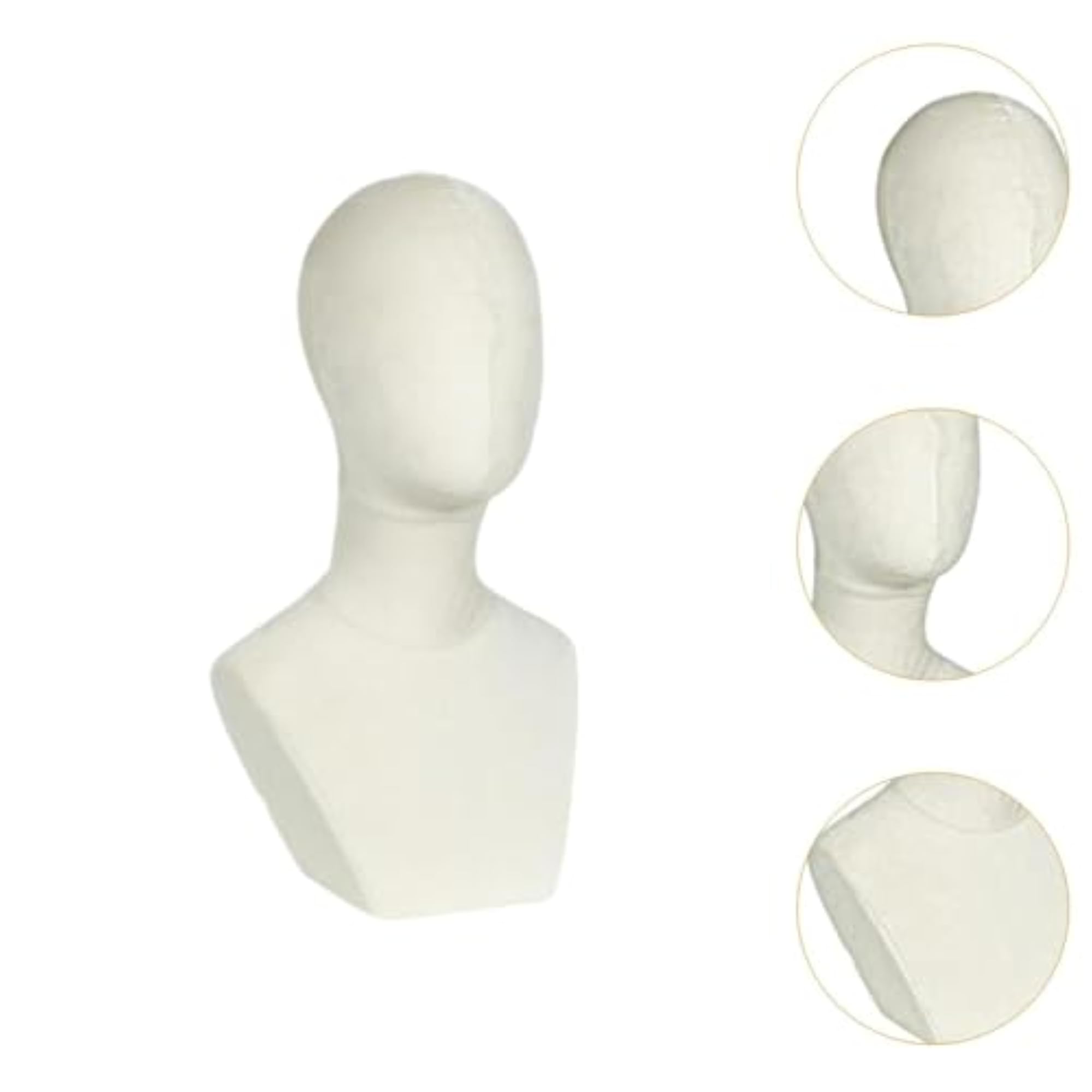 Wig Display Model Head Mannequin Stand for Hat and Wig Cap, White