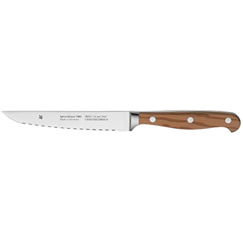 Preisvergleich Produktbild WMF Spitzenklasse Plus Wooden Edition Allzweckmesser Wellenschliff 22 cm, Made in Germany, Messer geschmiedet, Performance Cut, Holzgriff