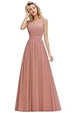 maxikleid chiffon mit ärmel verdeckter Reißverschluss hinten
