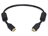 Monoprice 4K High Speed HDMI Cable - HDMI 2.0, 4K@60Hz, HDR, HDR10, Dolby Vision, 18Gbps, YUV 4:4:4, 28AWG, with Ferrite Cores, 1.5 Feet, Black