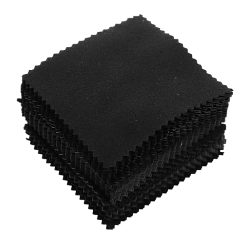 Beavorty 100piezas Paño De Limpieza para Gafas Pantallas De Celulares y Joyas Toallitas De Microfibra Negras Limpiador De Lentes para Dispositivos Electrónicos y Anteojos