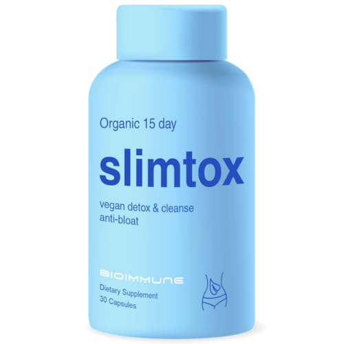 Slimtox™ Organic 15 Day Colon Cleanse & Detox for Flat Stomach Less Bloat & LBS w/Probiotics - Constipation Relief - Flushes Toxins, Boosts Energy