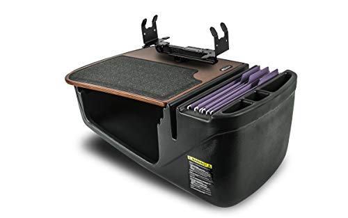 AutoExec AUE24003 Efficiency GripMaster Car Desk Mahogany Finish with Printer Stand