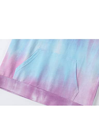 Image of Deeorla Little Boys Girls Cotton Tie Dye Hoodies Long Sleeve Pullover Sweatshirts for Big Kids 5-15Years