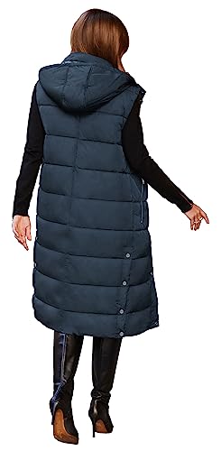 NUTEXROL Women's Winter Puffer Quilted Long Vest Thicken Warm Down Sleeveless Jackets Coat3