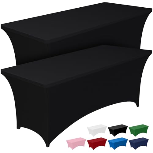 Pureegg Spandex Tablecloth 6ft - 2 Pack, Fitted...
