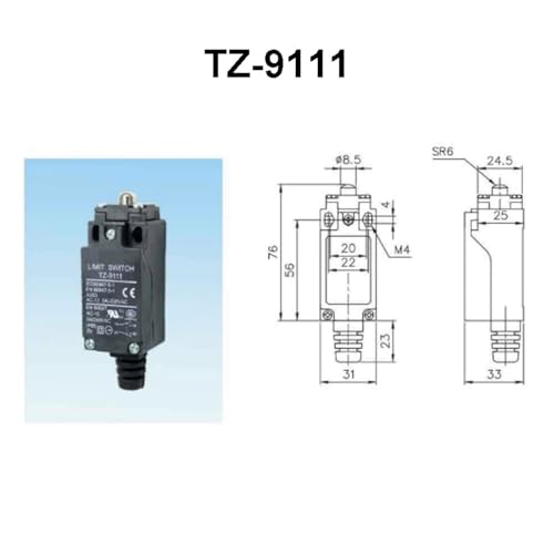 Interrupteur de fin de course TZ-9122 levier à galet orientable - 2