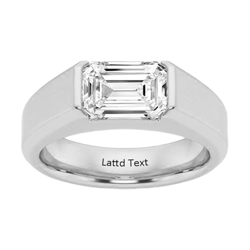 IGI Certified D Color VS-VVS Clarity 1-3CT Emerald-Cut Lab Grown Diamond Ring for Men in Solid Gold 10K/14K/18K Personalized Diamond Engagement Wedding Ring2