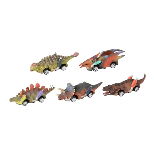 JOINPAYA 5 Piezas Juguete de Dinosaurio Toys Dino Car Brain Toys playmóvil playmobile Coche de Juguete en Miniatura Juguete Educativo portátil Modelo de Coche Compacto el plastico