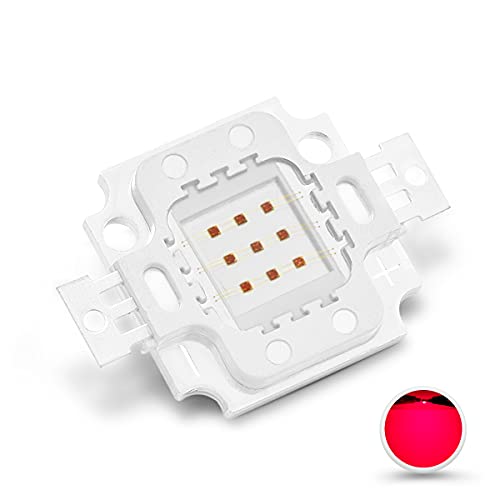 Chanzon High Power Led Chip 10W Deep Red Plant Grow Light (650Nm - 660Nm / Input 900Ma / Dc 6V - 7V / 10 Watt) Smd Cob Emitter Diode Components 10 W Bead For Diy Hydroponic/Flower Growing Lamps #TOP4