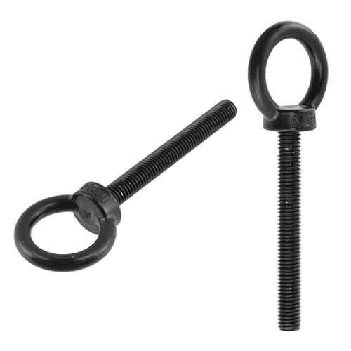 Image of Antrader Lifting Shoulder Eye Bolts,M10 x 80mm,Stainless Steel,Black,6 Set | Machinery Shoulder Lifting Eye Bolt with Lock Nuts,Lock Washers,Flat Washers