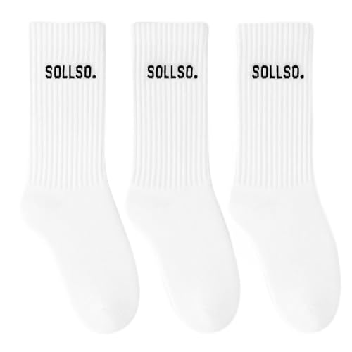 SOLLSO Tennissocken, weiß, 3er-Pack, Gr-39/42