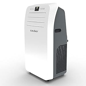 Sauber Aire Acondicionado Portátil Mando a Distancia SERIE 1-12000, 12000 BTU: 3000 Frigorías, Pantalla LED, 3 Modos de funciones, Ruedas, Cobertura hasta 25 m2 Kit de instalación ventana Incluido