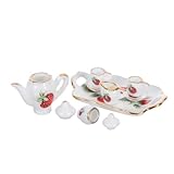 Présentoir convivial pour les collectionneurs : avec ses tasses à thé et ses accessoires de maison de poupée miniatures, ce mini service à thé convient aux collectionneurs à la recherche d'une mini décoration de bureau en porcelaine, dégageant de l'élégance dans n'importe vitrine, accessoires de maison de poupée miniatures, mini tasse pour maison de poupée