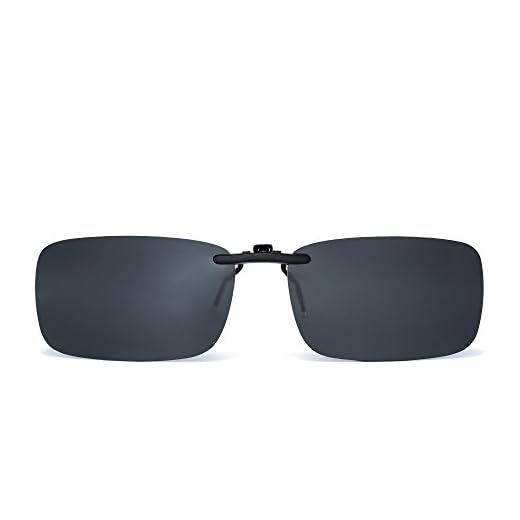 Rimless Rectangle Clip on Sunglasses Lightweight Polarized Eyeglasses Men Women (Polarized Grey)