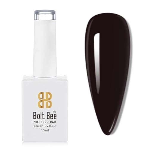 Image of Bolt Bee Dark Brown Color Gel Nail Polish Soak Off UV Gel DIY at Home Manicure Salon Nail Art (188, 15ml)