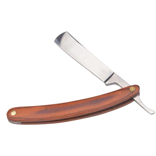 Ipetboom Men's Vintage Razor Manual Haircut Tool Wooden Handle Double Edge Razor Blade