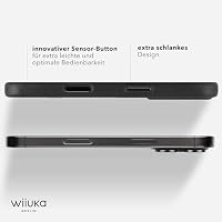 WIIUKA Hülle für iPhone 18 Pro / 17 Pro, Leder aus Deutschland, Lederhülle extra Dünn, Premium Handyhülle, Case, Qi, skiin, Schwarz – Ansicht 4