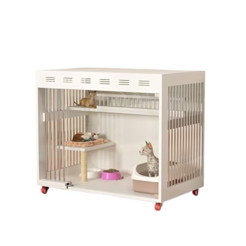 猫の家 猫ヴィラ 猫ケージ ホーム 屋内猫の巣 猫ハウス 猫ハウス 猫キャビネット 猫の城 ペットハウス 猫キャビネット 猫用品(White)