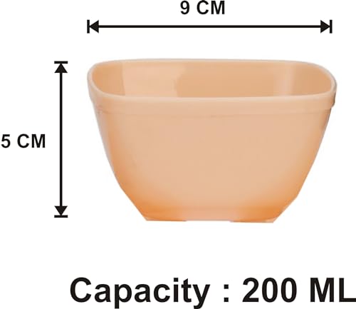 Image of Somil Multipurpose Bowl, Plastic, Pack of 12, Square, Beige, 100 Ml