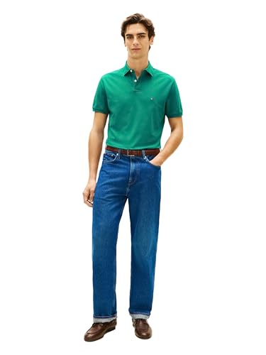 Image of Tommy Hilfiger Men's Short Sleeve Polo Shirts in Classic Fit with Stretch and Organic Pique Cotton